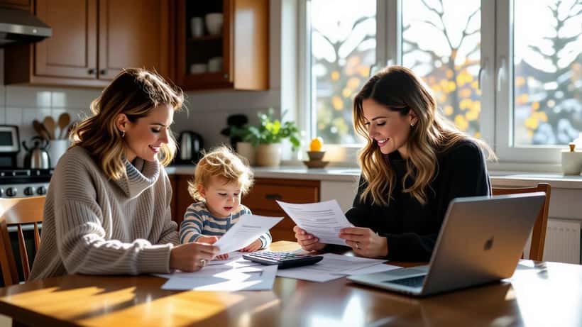 Femme canadienne-française consultant ses documents de prestations CRA en juillet 2026