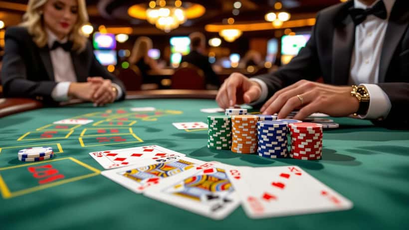 Pokertisch mit Karten und Chips im Casino während der Poker-EM in Velden 2026