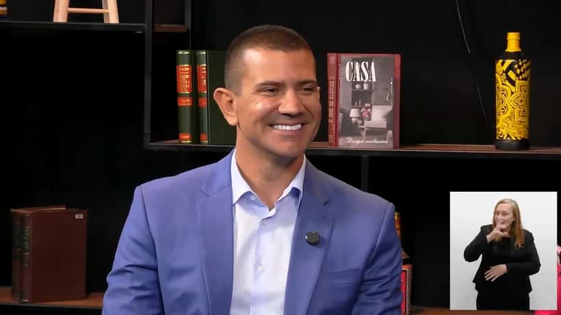 Douglas Ruas em entrevista durante a campanha ao governo do Rio de Janeiro 2026