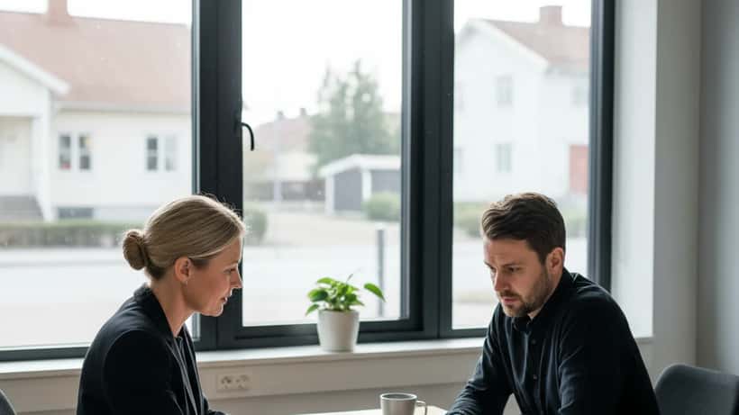 Svensk advokat konsulterar klient om brottsoffer rättigheter i Södertälje