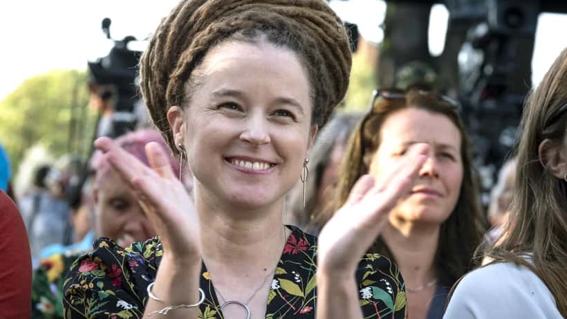 Amanda Lind taler for Miljøpartiet på Almedalsveckan, Sverige