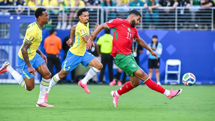 Ismael Saibari of Morocco competes alongside other players at the 2026 FIFA World Cup