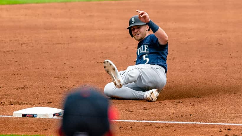 Milwaukee Brewers outfielder Jake Bauers at bat