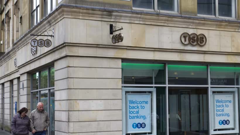 TSB bank branch on a UK high street in Newcastle city centre
