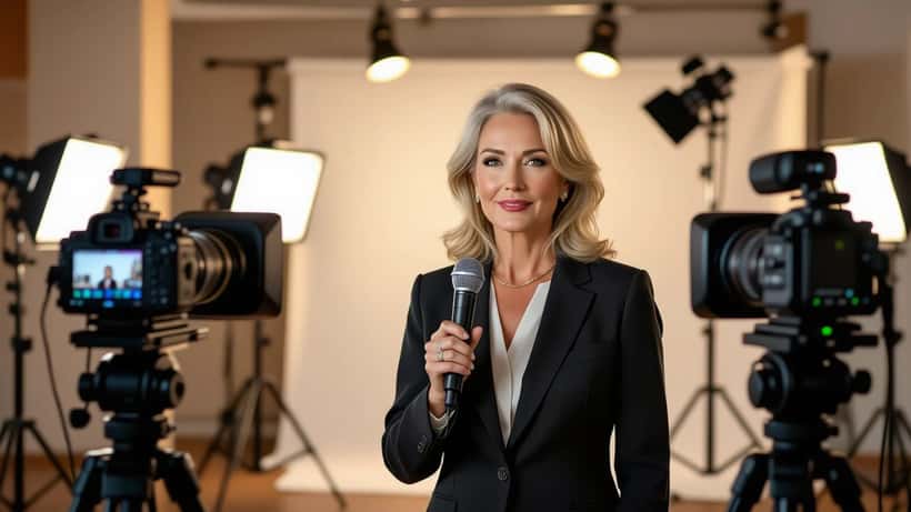 Patricia Boser présentatrice TeleZüri Lifestyle dans un studio de télévision en 2026