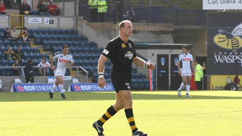 Lawrence Dallaglio in London Wasps kit during a professional rugby match