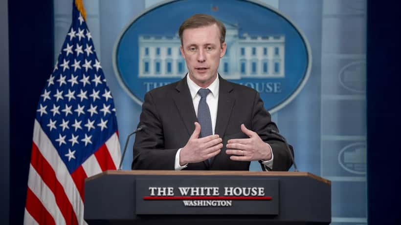 Pressesprecher im James S. Brady Press Briefing Room des Weißen Hauses