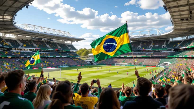 Skotske og brasilianske fodboldfans under VM 2026 kamp