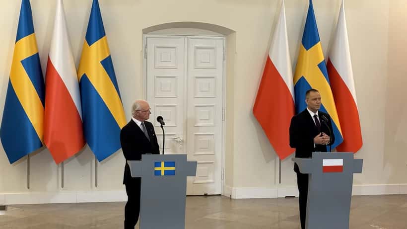 Karol Nawrocki möter kung Carl XVI Gustaf av Sverige, mars 2026