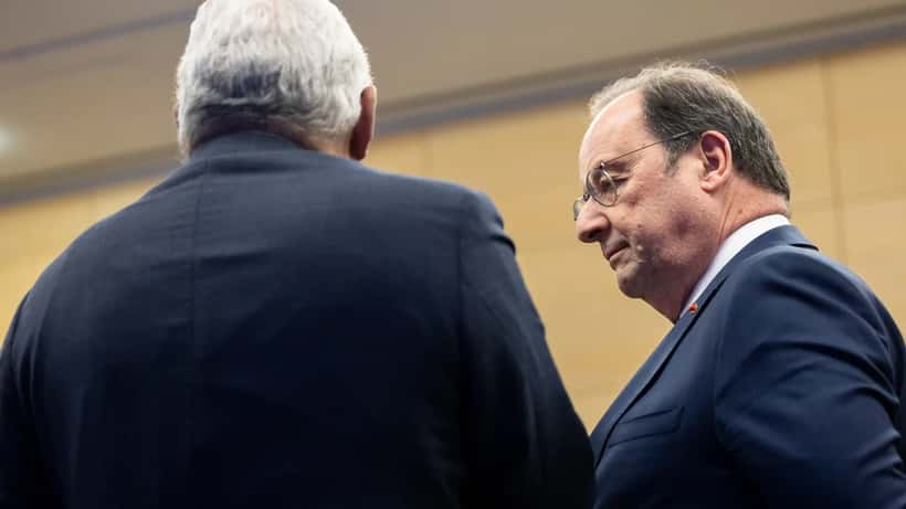 François Hollande lors d'une cérémonie officielle en 2024, candidat pressenti pour la présidentielle 2027