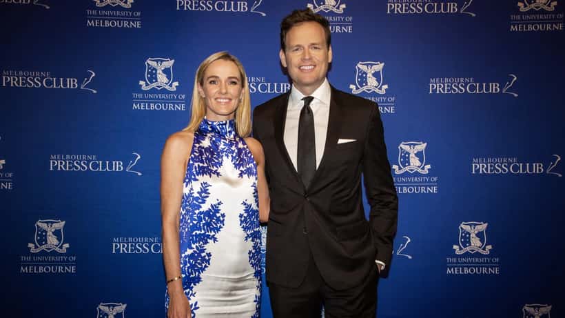 Tom Steinfort and Alicia Loxley hosting the 29th Quill Awards in Australia