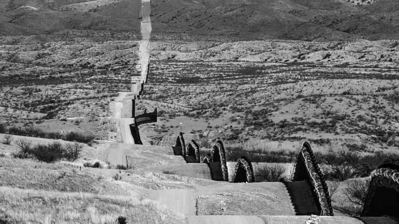 US-Mexico border wall at Nogales Arizona where search volunteers looked for Nancy Guthrie
