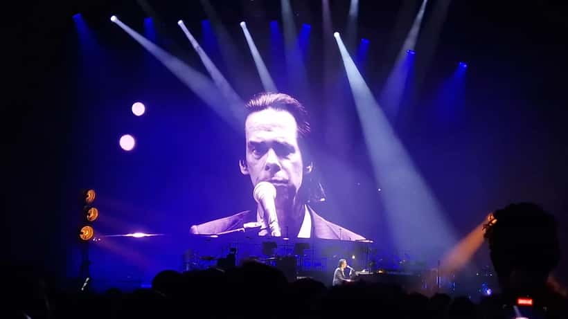 Nick Cave på scenen i Antwerpen — artist kjent for sine europeiske turneer