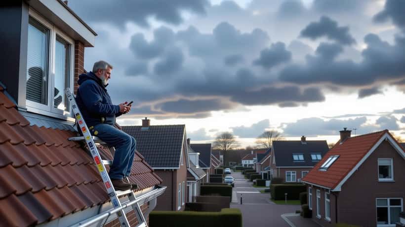 Donkere onweerswolken boven Nederland tijdens code-geel waarschuwing