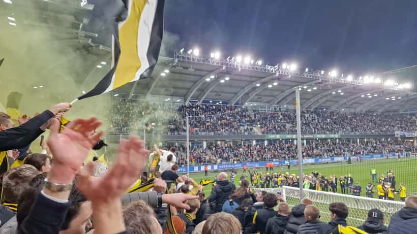 BK Häcken-spelare firar Allsvenskan-titeln 2022 på plan i Göteborg