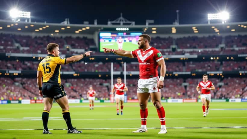 NRL referee sending off a player during a rugby league match in Sydney