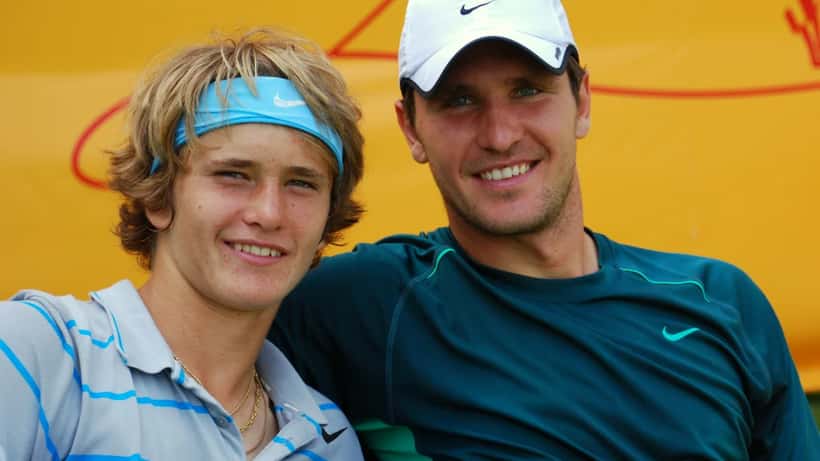 Alexander et Mischa Zverev, joueurs de tennis professionnels germaniques, en tournoi