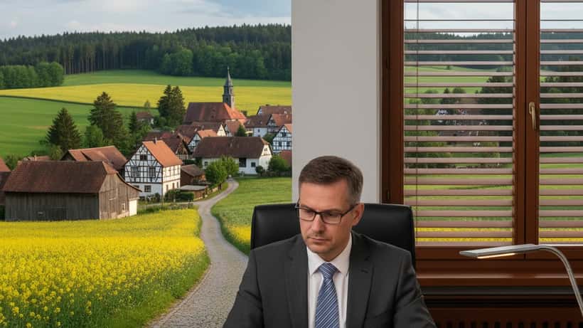 Deutscher Rechtsanwalt prüft Feiertagsrecht am Karfreitag in seinem Frankfurter Büro