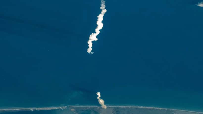 SpaceX Starship 6 rocket launch seen from the International Space Station in 2026