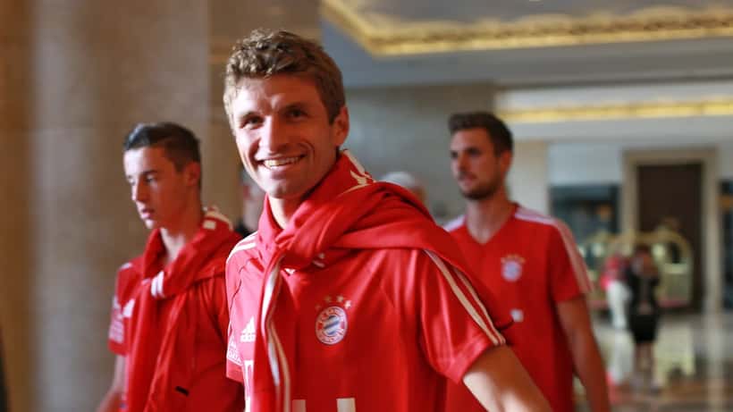 Thomas Müller im Trikot des FC Bayern München auf dem Spielfeld