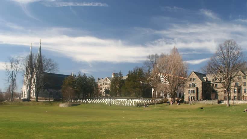 Vista panorámica del campus de Villanova University en Pennsylvania