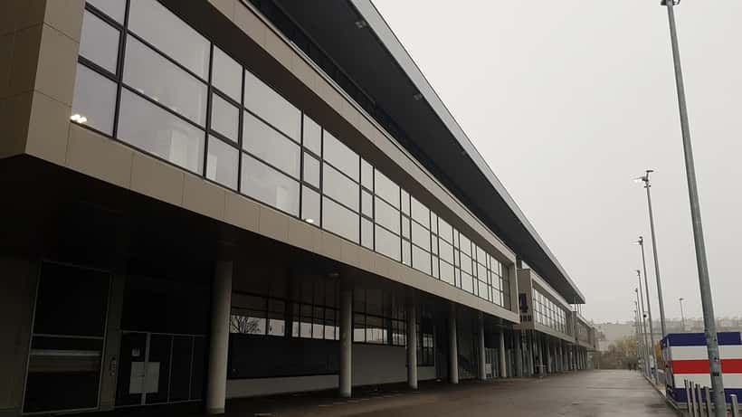 Außenansicht des Generali Arena Stadions von FK Austria Wien in Wien-Favoriten