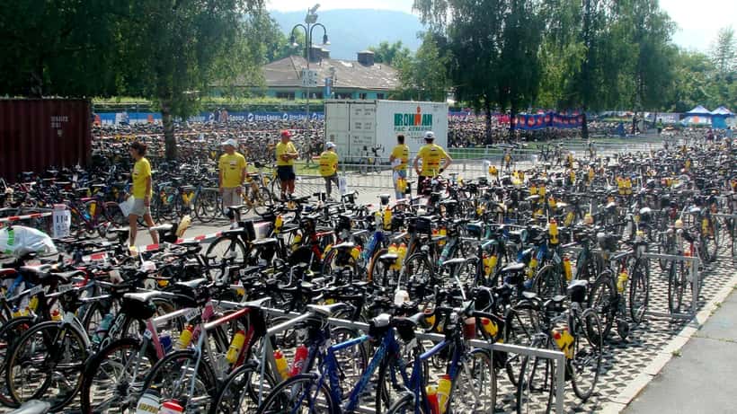 Fahrradbereich beim Ironman Austria-Kärnten Triathlon in Klagenfurt 2026
