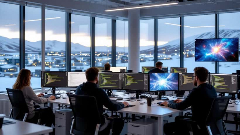 Harpa tónlistarhúsið í Reykjavík, tákn um nútímalegt Ísland og tæknigeirann