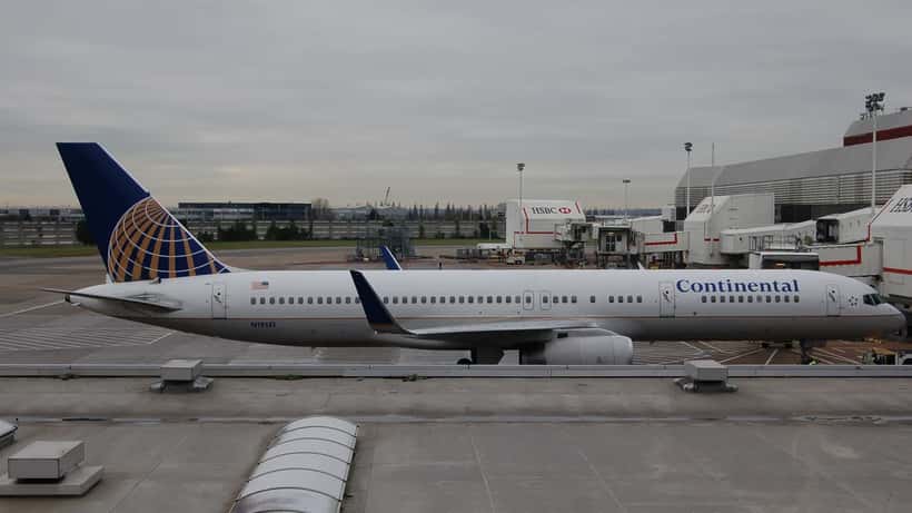 Passenger aircraft waiting at airport terminal gate