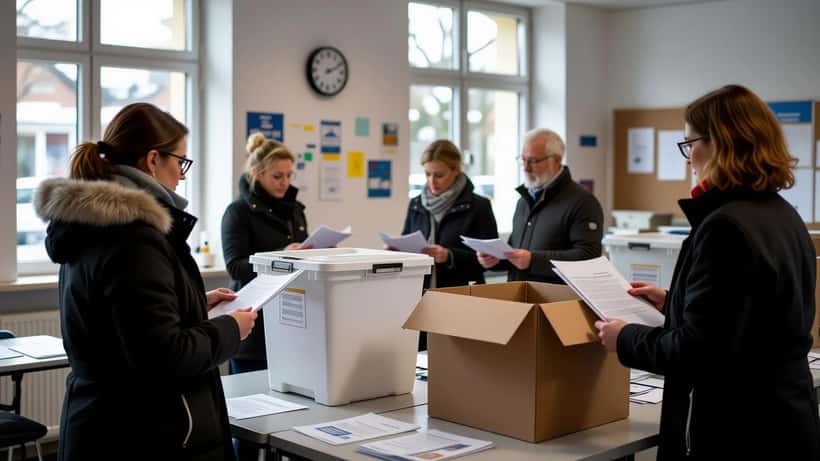 Väljare lägger valsedlar i en vallokal i Borlänge
