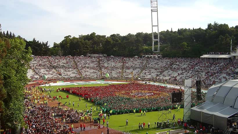 Vista do Estádio Nacional do Jamor em Oeiras, palco do amistoso Portugal x Chile em 6 de junho de 2026