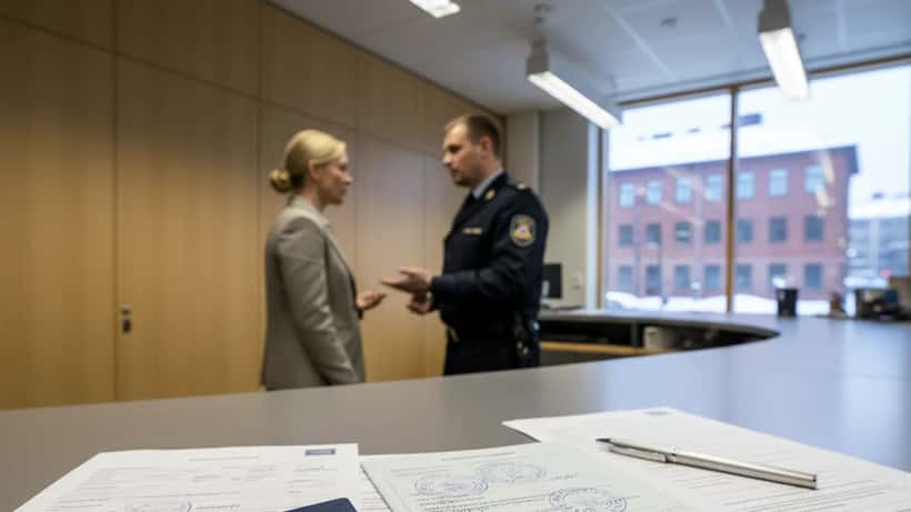 Passi ja matkustusasiakirjat maahanmuuttoviraston pöydällä