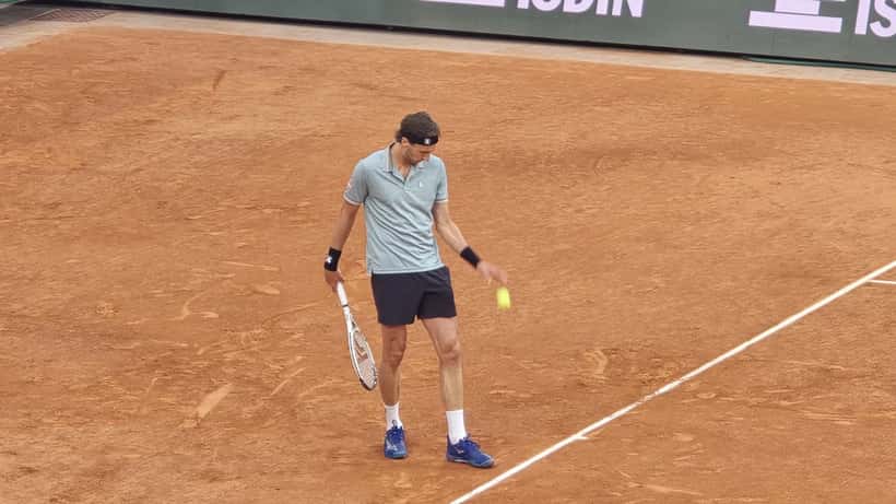 Jannik Sinner playing tennis at Roland Garros 2025