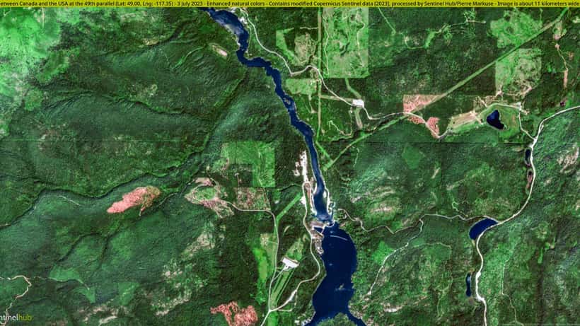 Border between Canada and the United States along the 49th parallel