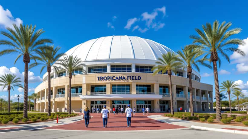 Tropicana Field stadium exterior in St. Petersburg Florida home of the Tampa Bay Rays