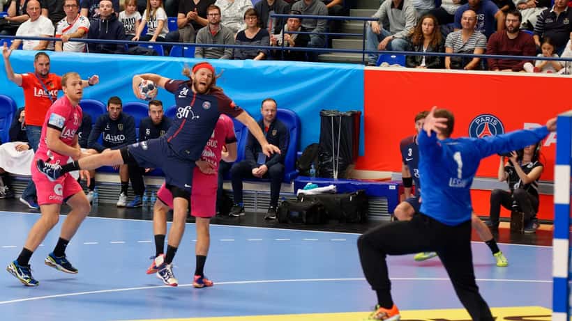 Mikkel Hansen i aktion som professionel håndboldspiller