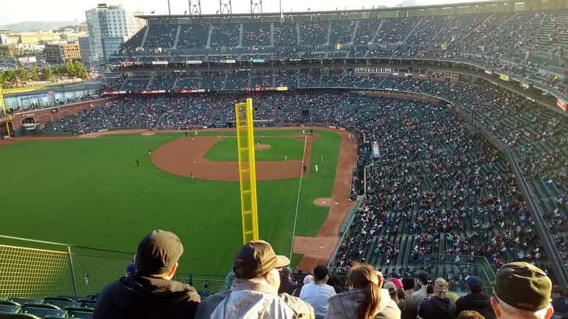 Oracle Park panoramic view of San Francisco Giants home stadium