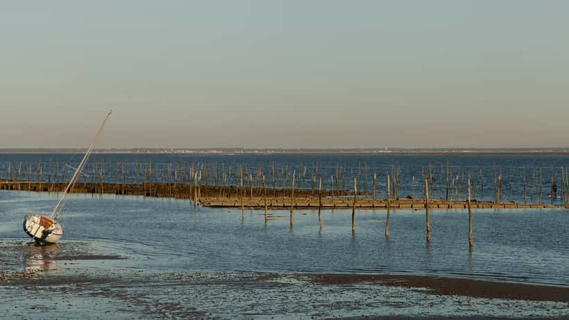 Vue aérienne de la presqu'île du Cap Ferret et du Bassin d'Arcachon, France