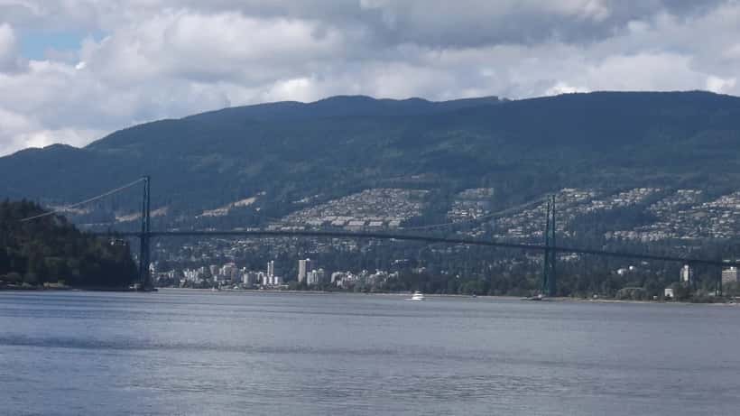 Lions Gate Bridge viewed from Stanley Park in Vancouver, British Columbia