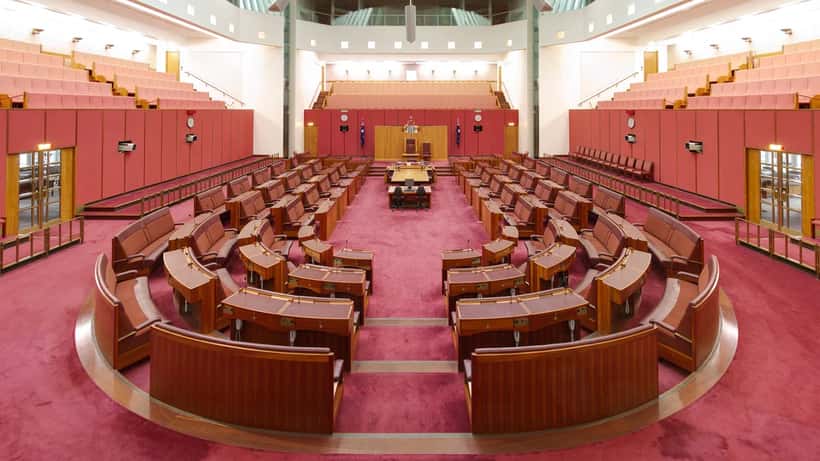 Australian Senate chamber in Parliament House Canberra