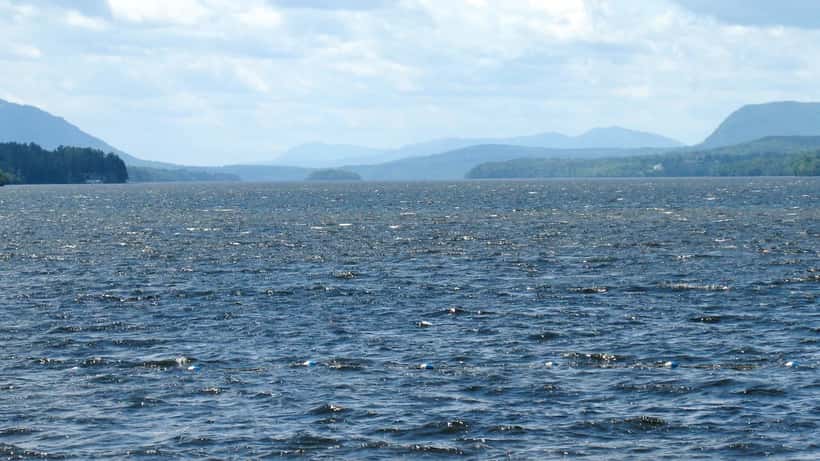 Panoramic view of Lake Memphremagog on the Quebec-Vermont border