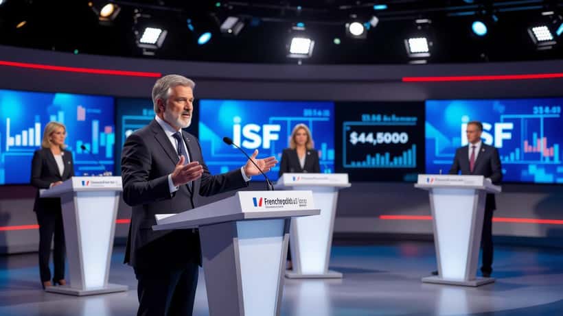 Candidats à la primaire socialiste 2026 lors d'un débat télévisé à Paris — enjeux ISF, flat tax et patrimoine