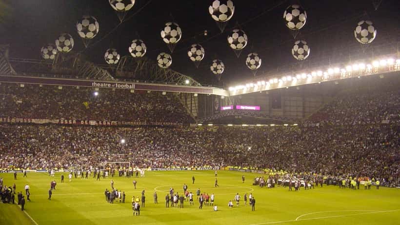 Old Trafford stadion Champions Leaguen loppuottelussa