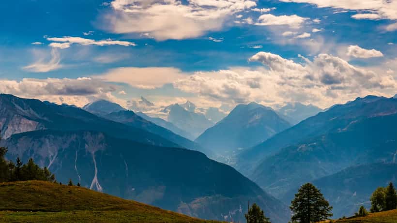 Vue de la station de Crans-Montana en Valais, Suisse