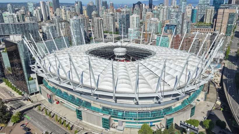 Lo stadio BC Place di Vancouver, sede del match Svizzera-Colombia agli ottavi dei Mondiali 2026 su RAI 1