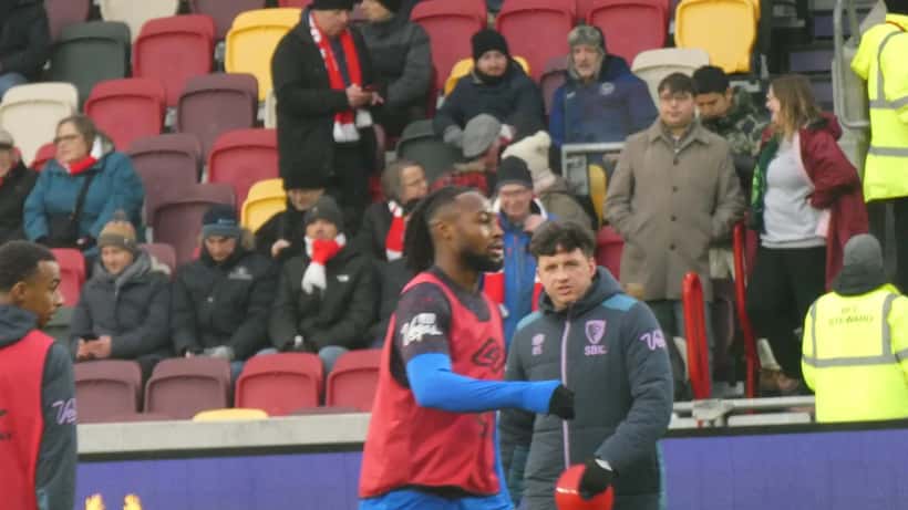 Eli Junior Kroupi and Antoine Semenyo in action for AFC Bournemouth during a Premier League match