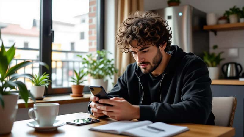 Jovem brasileiro frustrado com falha em app de compra de ingressos