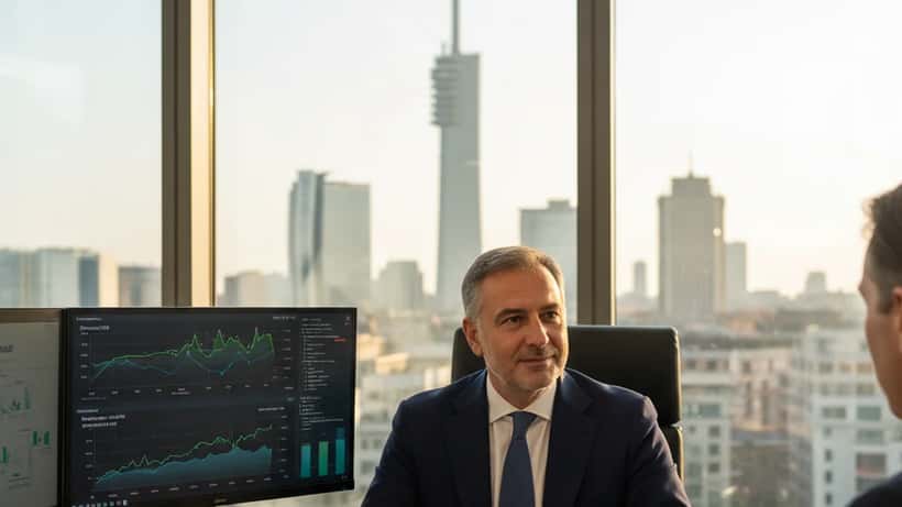 Consulente patrimoniale italiano analizza il dividendo Intesa Sanpaolo 2026 su monitor