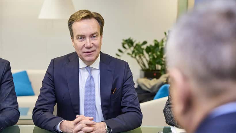 Børge Brende på besøk i Brussel 2024, WEF-leder og norsk diplomat