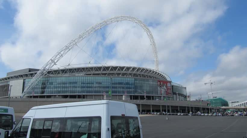 Wembley Stadium exterieur tijdens de England vs Spain Nations League wedstrijd 2026